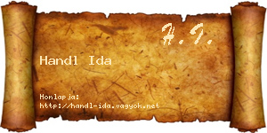 Handl Ida névjegykártya