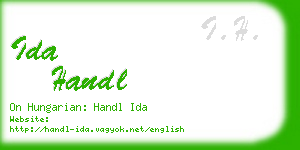 ida handl business card